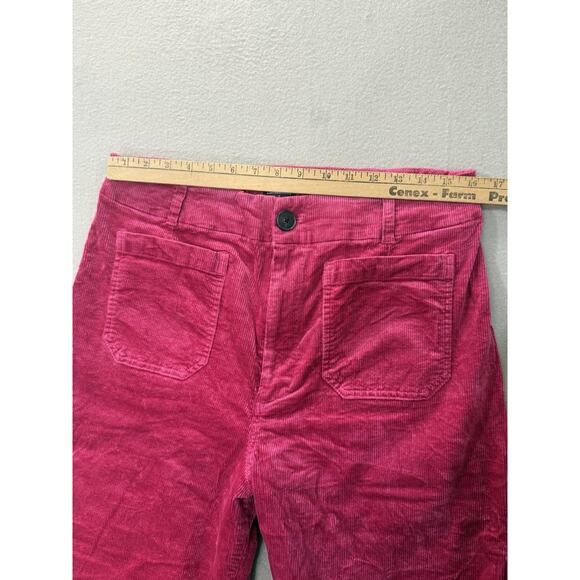 Anthropologie MAEVE The Colette 32 Cropped Wide Leg Corduroy Pants Raspberry - Picture 6 of 13